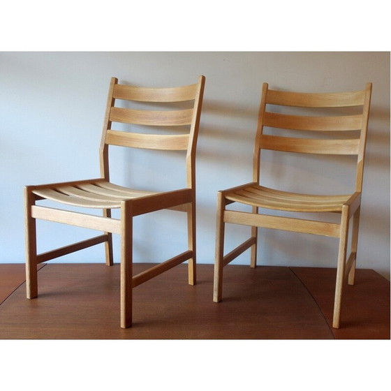 Image 1 of Paire de chaises de salle à manger vintage en bois de chêne massif par Kurt Ostervig pour Kp Mobler, Danemark années 1950