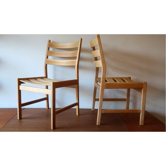 Image 1 of Paire de chaises de salle à manger vintage en bois de chêne massif par Kurt Ostervig pour Kp Mobler, Danemark années 1950