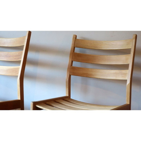 Image 1 of Paire de chaises de salle à manger vintage en bois de chêne massif par Kurt Ostervig pour Kp Mobler, Danemark années 1950