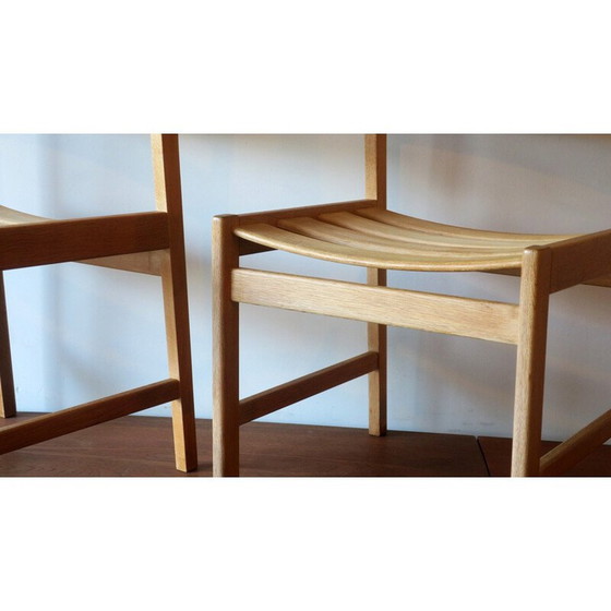 Image 1 of Paire de chaises de salle à manger vintage en bois de chêne massif par Kurt Ostervig pour Kp Mobler, Danemark années 1950