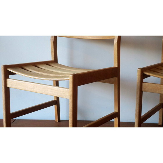Image 1 of Paire de chaises de salle à manger vintage en bois de chêne massif par Kurt Ostervig pour Kp Mobler, Danemark années 1950