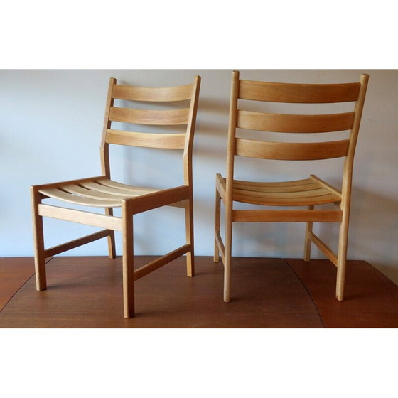 Image 1 of Paire de chaises de salle à manger vintage en bois de chêne massif par Kurt Ostervig pour Kp Mobler, Danemark années 1950