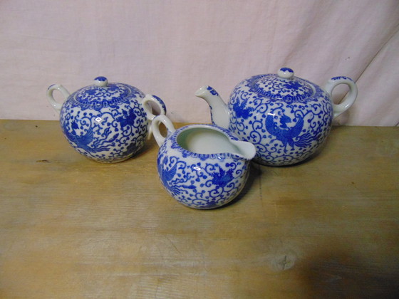 Image 1 of Service à thé japonais avec caractères de marque japonais