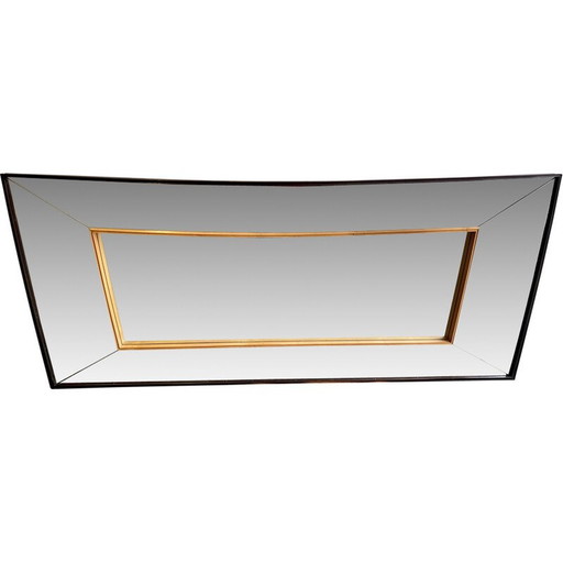 Miroir mural vintage avec bord supérieur concave