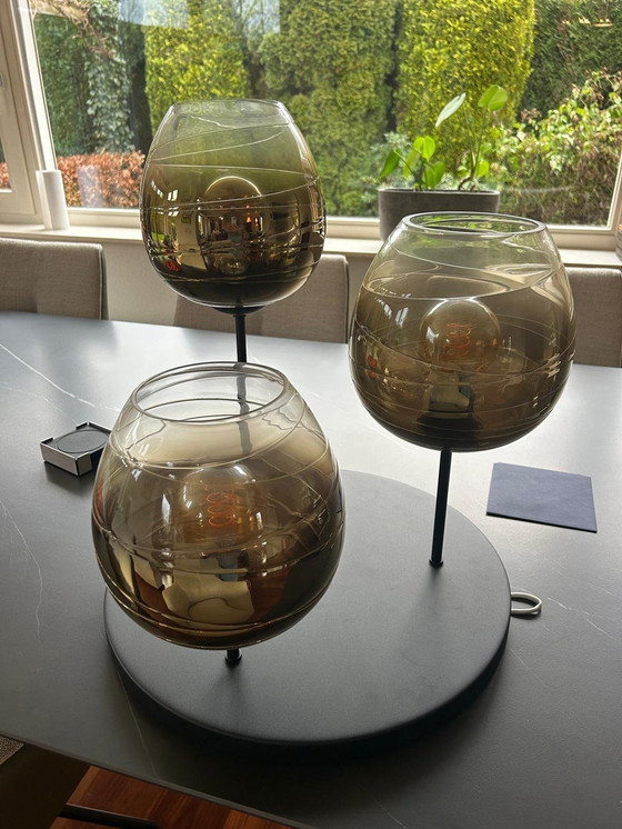 Image 1 of Lampe haute, plafonnier, Fantasy Apple Gold 3 Lights, Smokey Gold