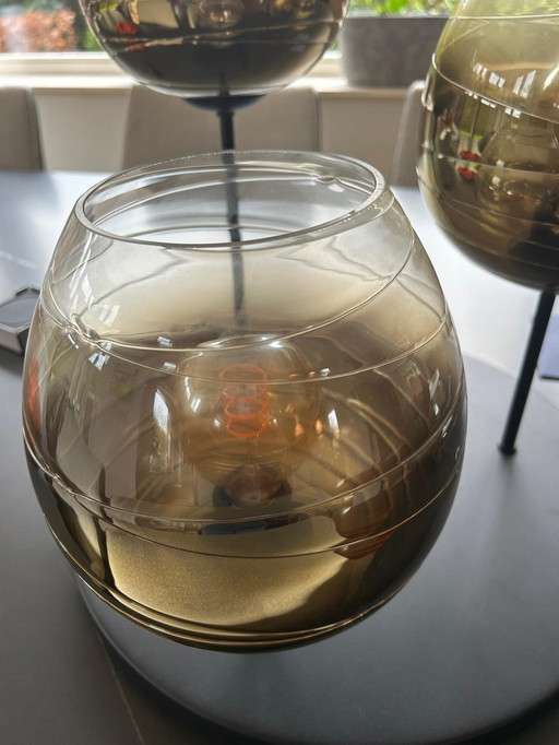 Lampe haute, plafonnier, Fantasy Apple Gold 3 Lights, Smokey Gold