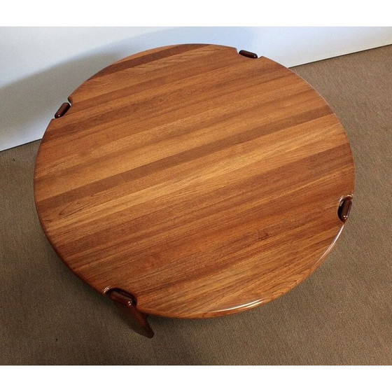 Image 1 of Table basse vintage en teck massif par Niels Bach, Danemark 1970