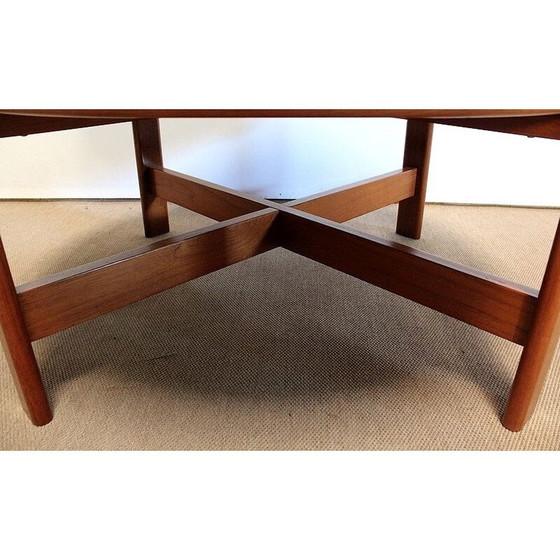 Image 1 of Table basse vintage en teck massif par Niels Bach, Danemark 1970