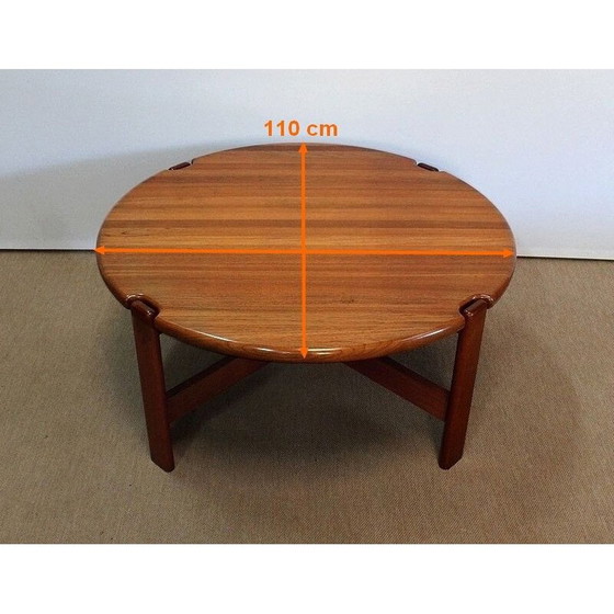 Image 1 of Table basse vintage en teck massif par Niels Bach, Danemark 1970
