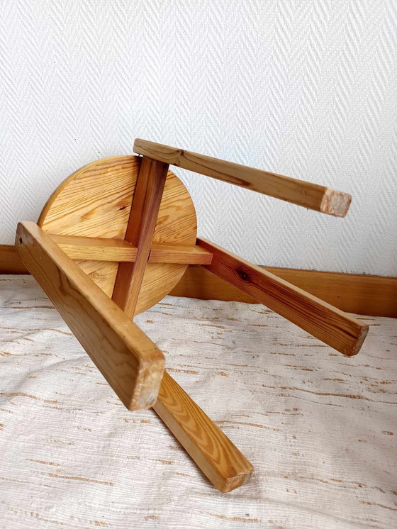 Image 1 of Tabouret Scandinave En Pin Massif 