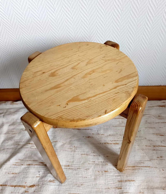 Image 1 of Tabouret Scandinave En Pin Massif 