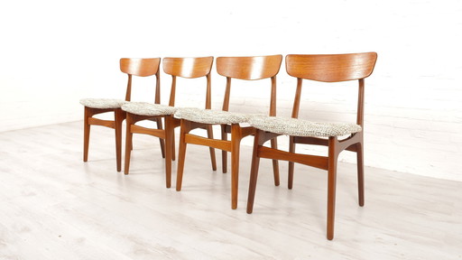 4 X Chaises de salle à manger | Schiønning & Elgaard | Teck | Reupholstered