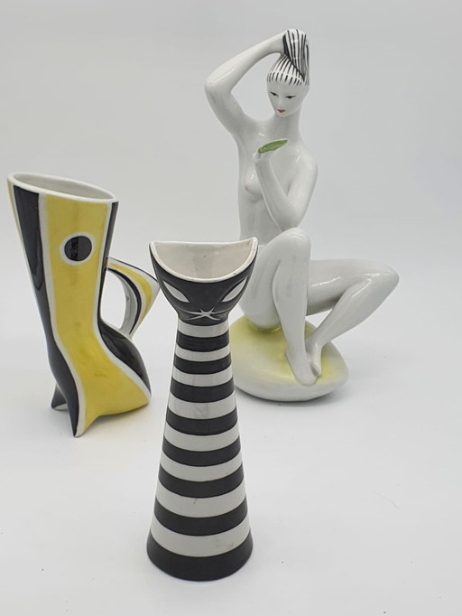 Figurines en porcelaine Art déco de János Török pour Zsolnay, 1940