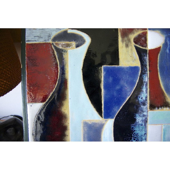 Image 1 of Panneau de céramique cubiste vintage, 1977