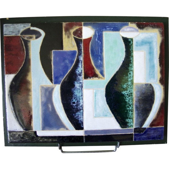 Image 1 of Panneau de céramique cubiste vintage, 1977