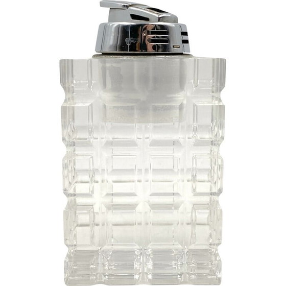 Image 1 of Briquet de table vintage en lucite claire, Italie 1970