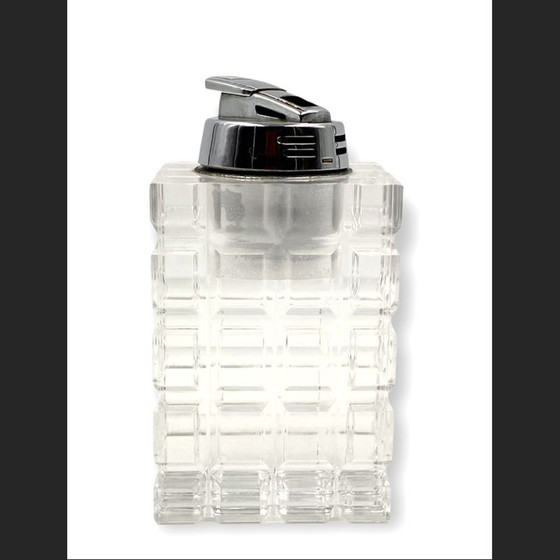 Image 1 of Briquet de table vintage en lucite claire, Italie 1970
