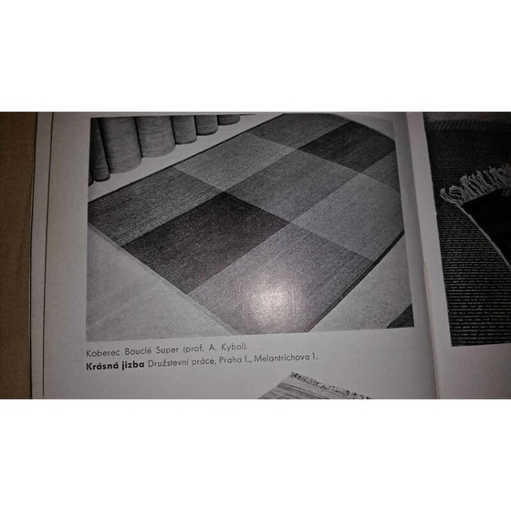 Image 1 of Tapis géométrique vintage original d'Antonín Kybal, 1940