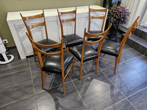 Image 1 of Suite De 6 Chaises De Design Italien, Des Années 1960. 
