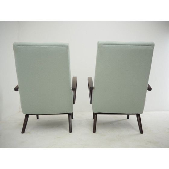 Image 1 of Paire de fauteuils TonThonet en hêtre gris, Tchécoslovaquie années 1960