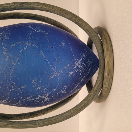 Image 1 of Vase vintage en verre et bois, France