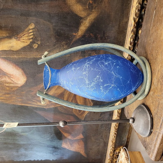 Image 1 of Vase vintage en verre et bois, France