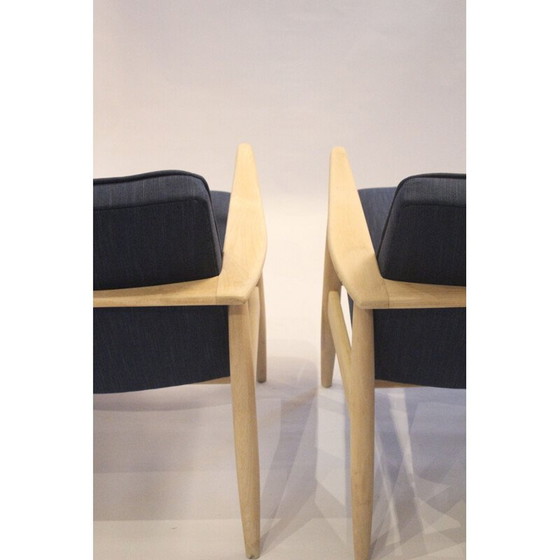 Image 1 of Fauteuils vintage en tissu bleu de M. Zieliński, 1960