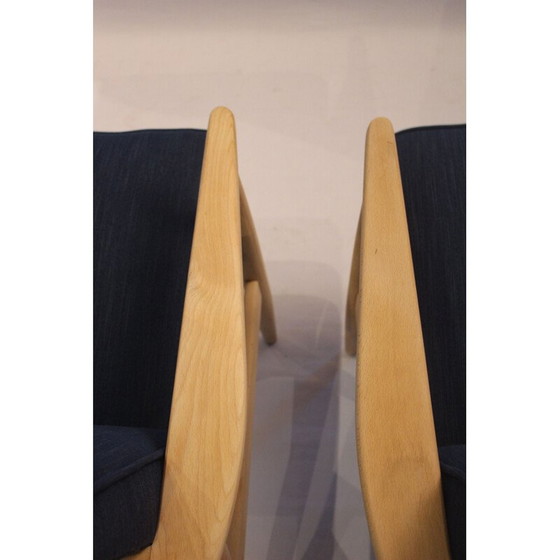 Image 1 of Fauteuils vintage en tissu bleu de M. Zieliński, 1960