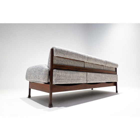 Image 1 of Ensemble de salon italien du milieu du siècle en bois et tissu, années 1960