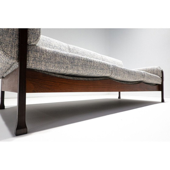 Image 1 of Ensemble de salon italien du milieu du siècle en bois et tissu, années 1960