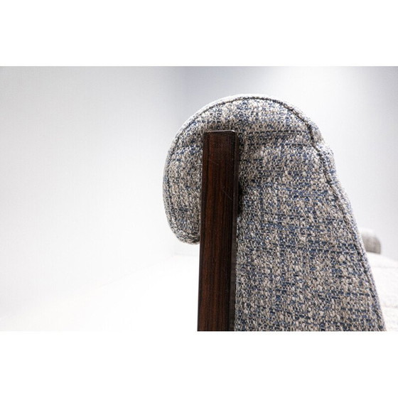 Image 1 of Ensemble de salon italien du milieu du siècle en bois et tissu, années 1960