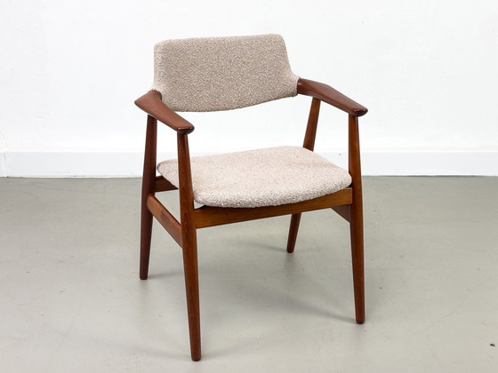 Image 1 of Set Of 4 Teak And Bouclé Gm-11 Armchairs By Svend Aage Eriksen For Glostrup, 1960S