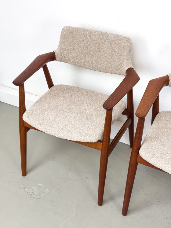 Image 1 of Set Of 4 Teak And Bouclé Gm-11 Armchairs By Svend Aage Eriksen For Glostrup, 1960S