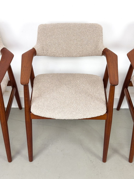 Image 1 of Set Of 4 Teak And Bouclé Gm-11 Armchairs By Svend Aage Eriksen For Glostrup, 1960S