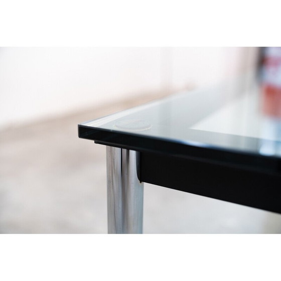 Image 1 of Table basse vintage LC10 en acier chromé et verre trempé par Le Corbusier et Pierre Janneret pour Cassina, Italie 1970