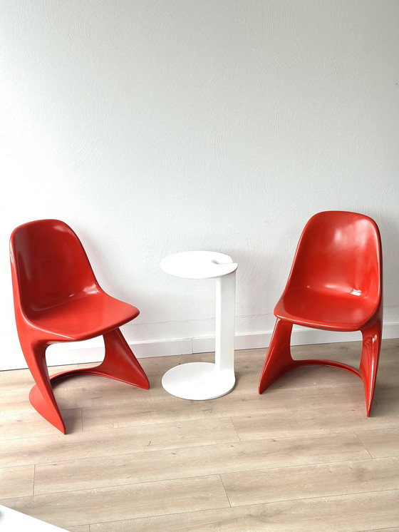 Image 1 of 2x Casala Red Chairs Spaceage