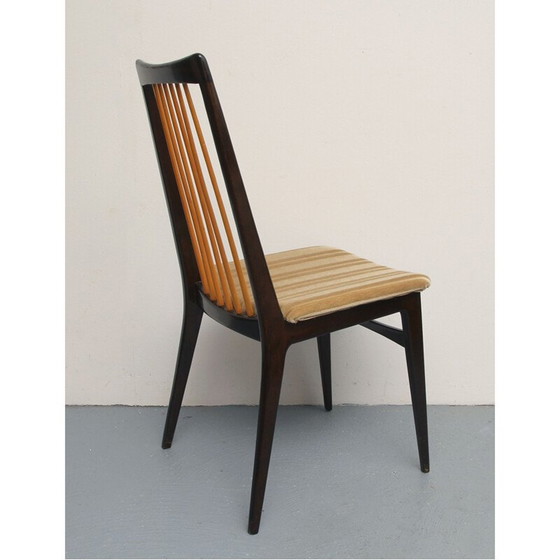 Image 1 of Ensemble de 4 chaises de salle à manger vintage en bois massif, années 1950