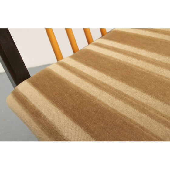 Image 1 of Ensemble de 4 chaises de salle à manger vintage en bois massif, années 1950