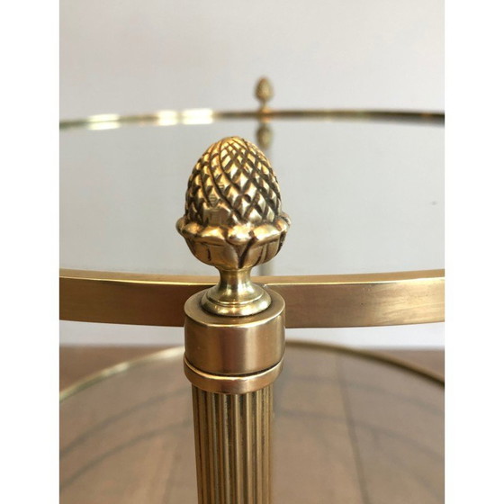 Image 1 of Table basse ronde vintage en laiton pour Maison Baguès, France 1940