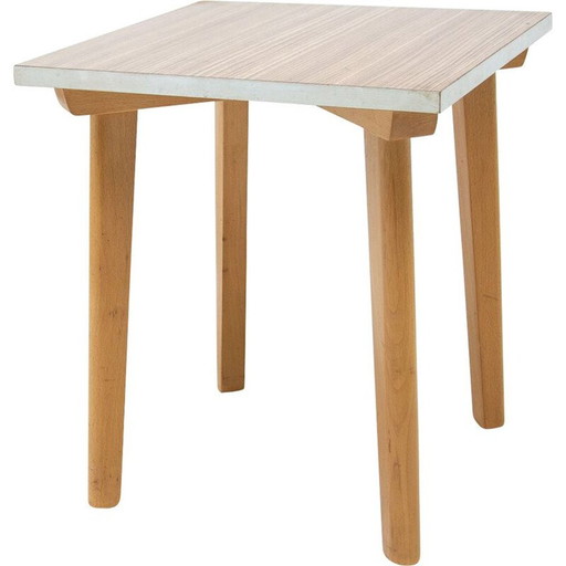 Table d'appoint en formica et bois de hêtre du milieu du siècle, Tchécoslovaquie années 1960