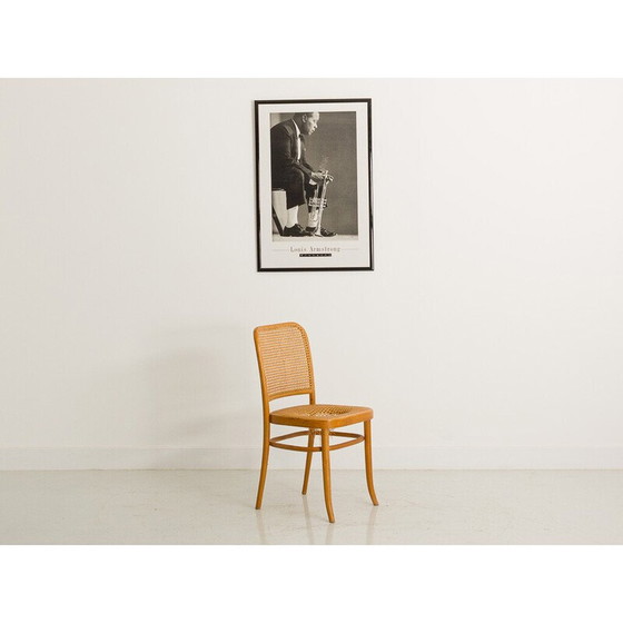 Image 1 of Chaise vintage en hêtre et en rotin