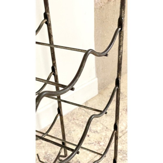 Image 1 of Porte-bouteilles vintage en acier patiné, 1950