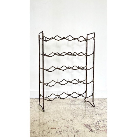 Image 1 of Porte-bouteilles vintage en acier patiné, 1950