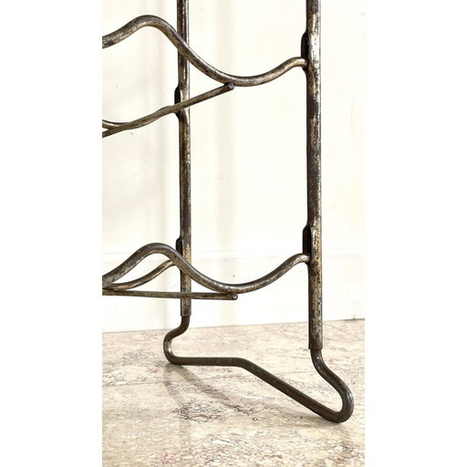 Porte-bouteilles vintage en acier patiné, 1950