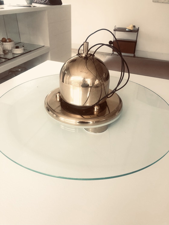 Image 1 of Lampe Ufo Hollywood Regency en laiton