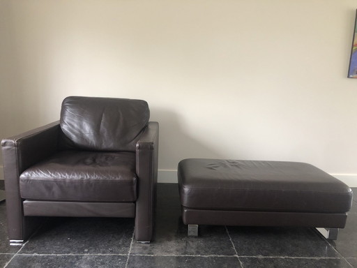 Rolf Benz Fauteuil avec pouf