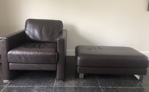 Rolf Benz Fauteuil avec pouf