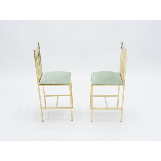 Image 1 of Paire de chaises en laiton vintage de Marc Duplantier, 1960