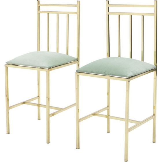 Image 1 of Paire de chaises en laiton vintage de Marc Duplantier, 1960