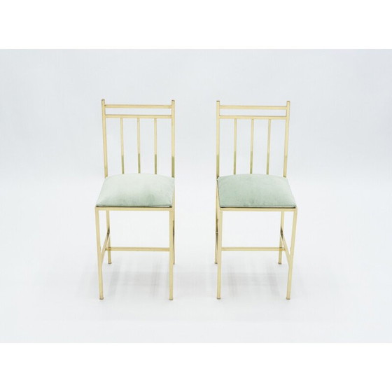 Image 1 of Paire de chaises en laiton vintage de Marc Duplantier, 1960